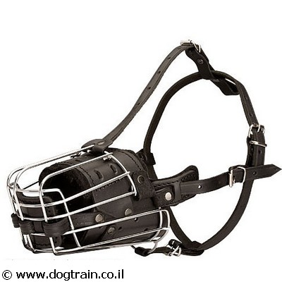 BM-4153- זמם סל לכלב משולב עור היקפי ומגן חוטם קדמי