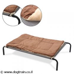 מיטת רשת מוגבהת לכלבים-חום-1