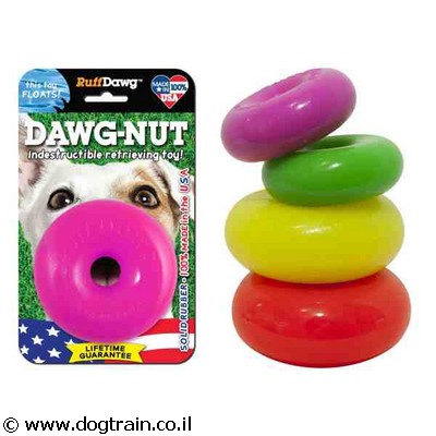 Ruff Dawg Nut צעצוע לעיסה ומשחק לכלב בצורת דונאט בלתי ניתן לקריעה